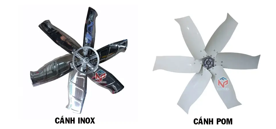 Quạt thông gió vuông 1380x1380 BMF-1380-STD Sơn tĩnh điện 24 Cánh POM và cánh INOX