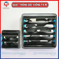 Quạt thông gió vuông Omysu FA-20M1 có chớp 12 Quạt thông gió vuông đen OMYSU FA-M có chớp