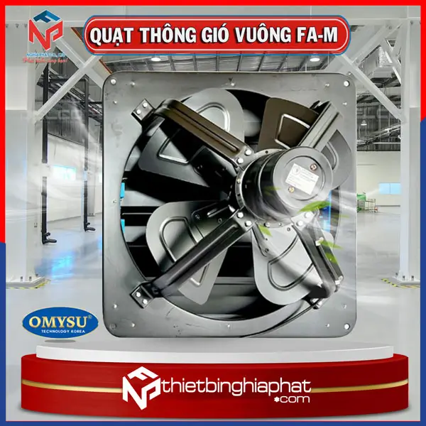 Quạt thông gió vuông Omysu FA-20M1 có chớp 14 Quạt thông gió vuông sơn đen OMYSU có chớp lật