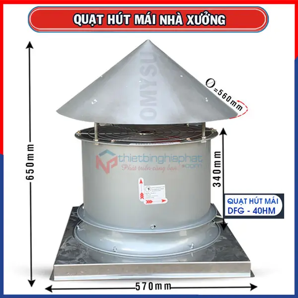 Quạt hút mái nhà xưởng OMYSU DFG-40HM 20 Quạt hút mái nhà xưởng OMYSU DFG-40HM