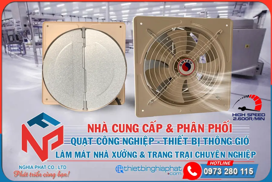 Quạt thông gió vuông tốc nhanh FS-25 23 Nghĩa Phát phân phối quạt thông gió tốc nhanh giá tốt