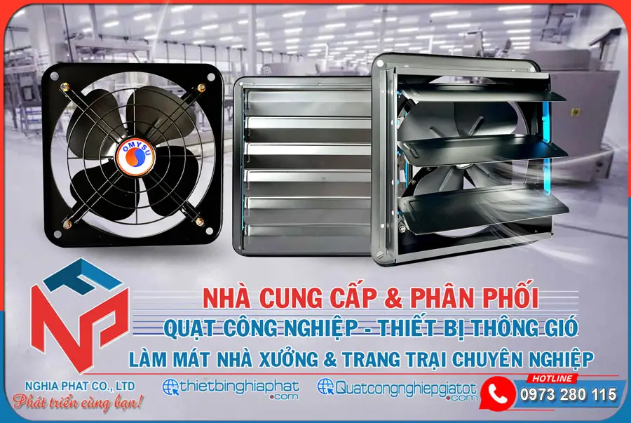 Quạt thông gió vuông Omysu FA-20M2 15 Nghĩa Phát phân phối Quạt thông gió Omysu FA-M giá tốt