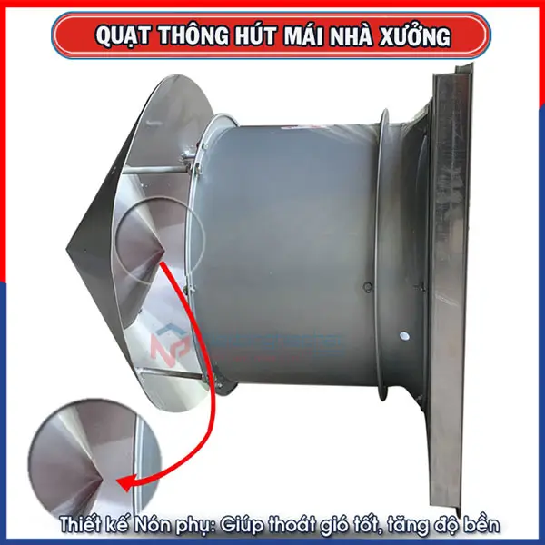 Quạt hút mái nhà xưởng OMYSU DFG-40HM 22 Quạt hút mái công nghiệp thiết kế nón thông minh