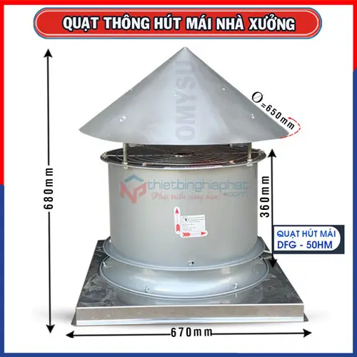 Quạt hút mái nhà xưởng OMYSU DFG-50HM 20 Quạt hút mái nhà xưởng OMYSU DFG-50HM D500mm