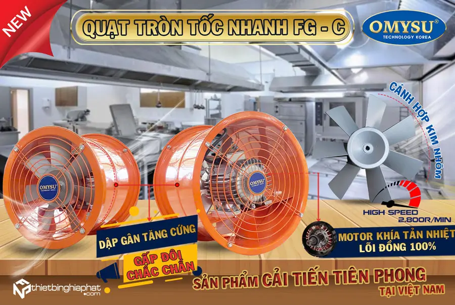 Quạt thông gió tròn tốc nhanh FG-20C-5 11 Quạt thông gió tròn tốc nhanh dập gân tăng cứng