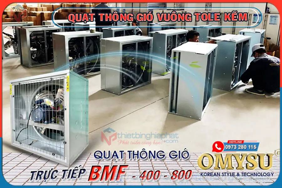 Quạt thông gió vuông OMYSU BMF-700 700x700 16 Lắp ráp Quạt thông gió vuông OMYSU BMF-700