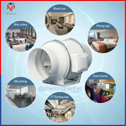 Ứng dụng Quạt thông gió nối ống HF-series