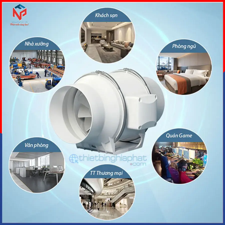Quạt thông gió nối ống Omysu HF-100 19 Ứng dụng Quạt thông gió nối ống Omysu HF-series