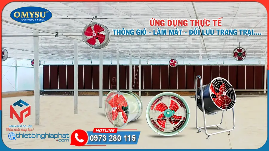Quạt hướng trục công nghiệp DFG-30 16 Ứng dụng thực tế Quạt thông gió DFG OMYSU