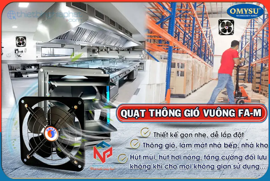 Quạt thông gió vuông Omysu FA-20M2 13 Ứng dụng quạt thông gió vuông OMYSU FA-M