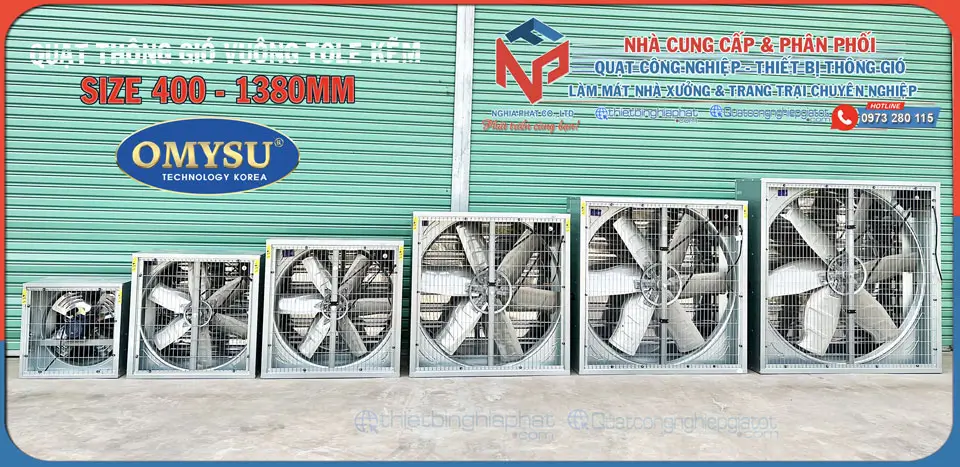 Quạt thông gió vuông tole kẽm 1000x1000 BMF-1000 19 Quạt thông gió vuông OMYSU BMF đủ các size từ 400 đến 1380mm