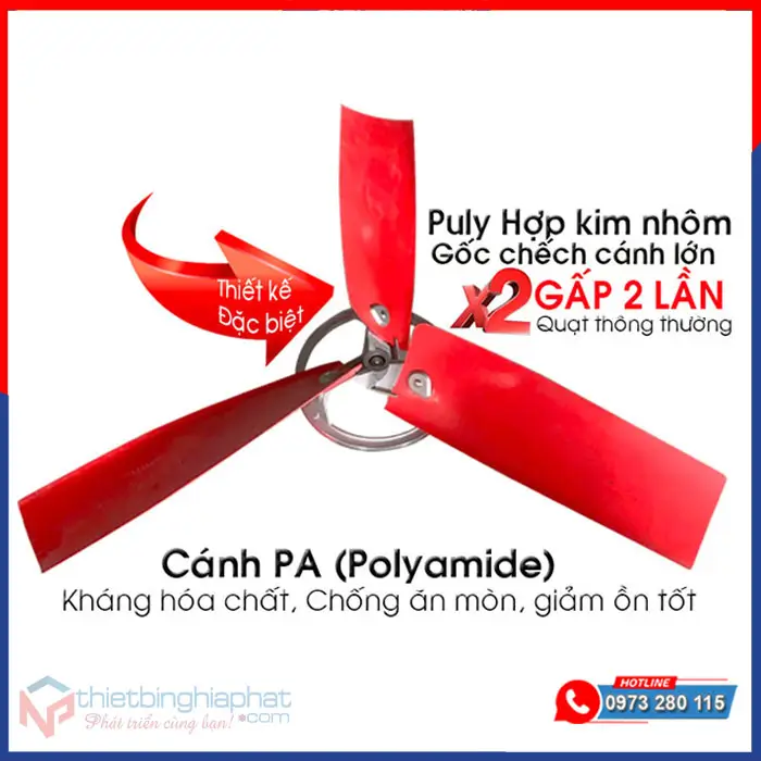 Quạt thông gió vuông BMF-1380PA cánh PA 17 Cánh PA (PolyAmide) siêu bền