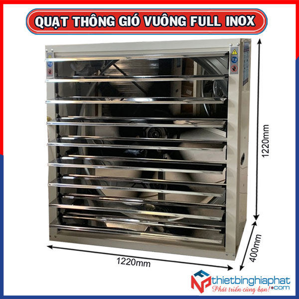 Quạt thông gió vuông INOX toàn phần 304 BMF-1220 1220x1220mm 17 Quạt thông gió vuông INOX toàn phần BMF-1220 1220x1220x400mm