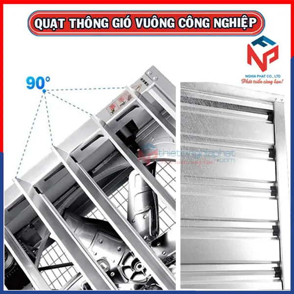 Quạt thông gió vuông INOX 304 BMF-900 900x900mm 21 Quạt thông gió vuông với cửa chớp tự động thông minh