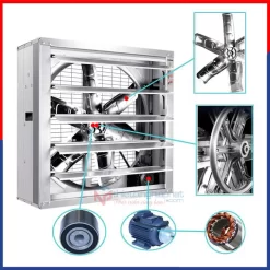 Quạt thông gió vuông INOX 304 toàn phần BMF-1100 1100x1100mm 16 Quạt thông gió vuông INOX