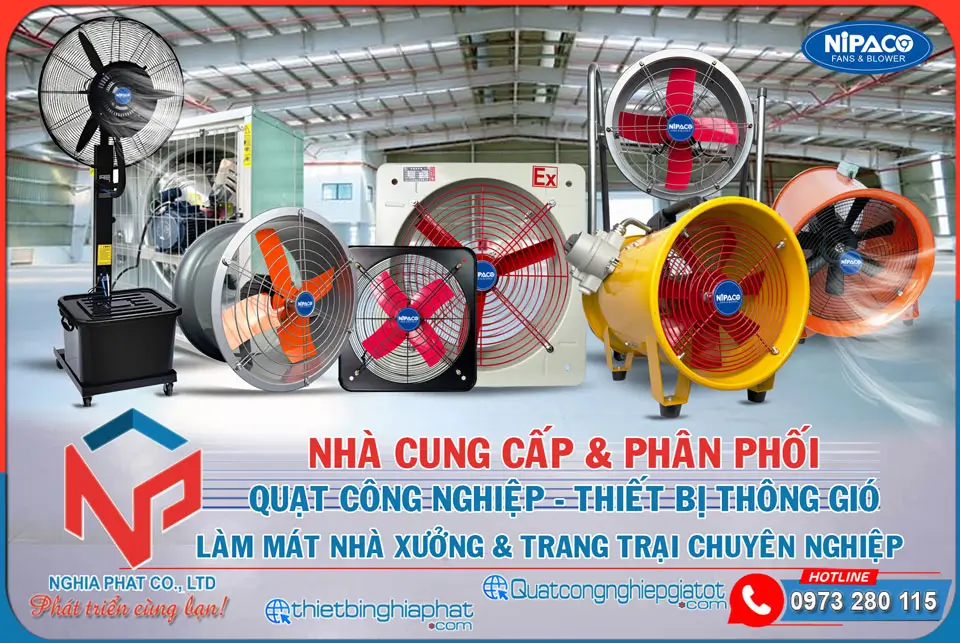 Quạt hút xách tay SHT-20 19 Đơn vị phân phối Quạt công nghiệp Nipaco giá tốt