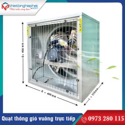 Quạt thông gió vuông 400x400x320mm