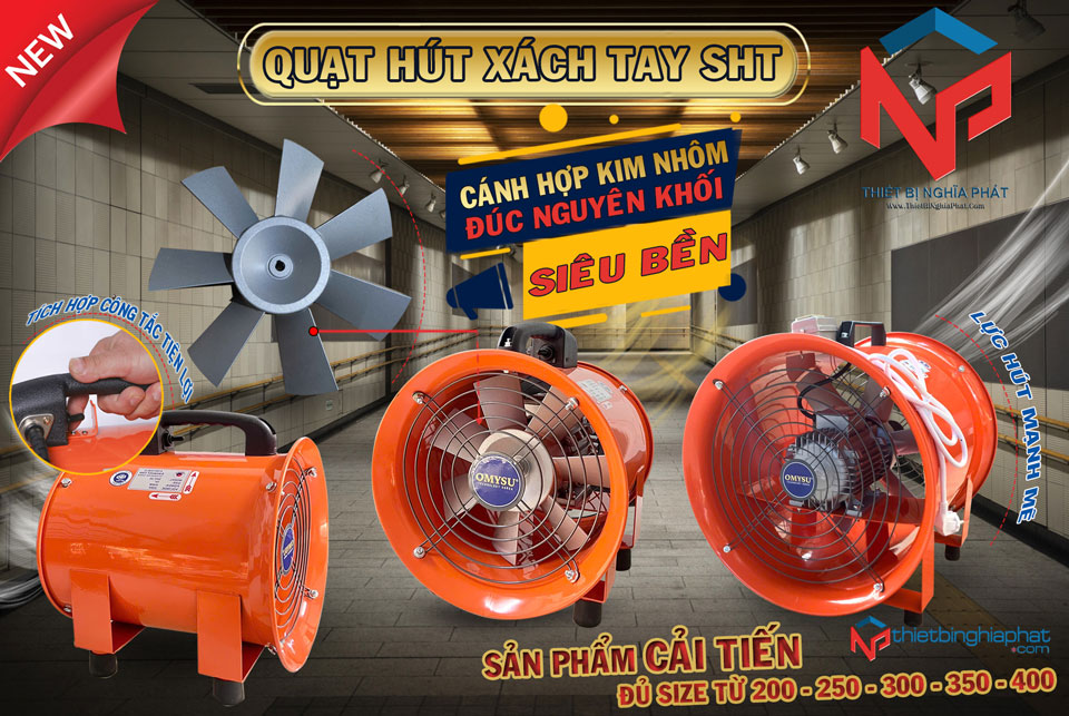Quạt hút xách tay OMYSU SHT-40 15 Phân phối Quạt hút xách tay OMYSU giá tốt