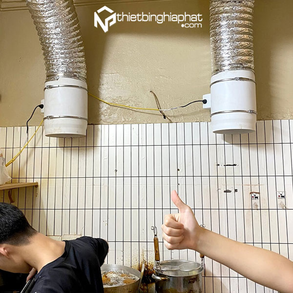 Quạt thông gió nối ống Omysu HF-250 18 Quạt hút mùi nối ống phi 250 kết nối ống gió dễ dàng