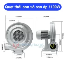 Quạt thổi con sò cao áp 1.1KW 10 Thông số Quạt thổi con sò cao áp 1.1kw - 1100W