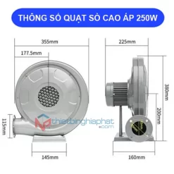 Quạt thổi con sò cao áp 250W 15 Thông số kỹ thuật Quạt thổi con sò cao áp 250W