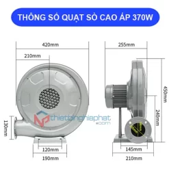 Thông số kỹ thuật Quạt thổi con sò cao áp 370W
