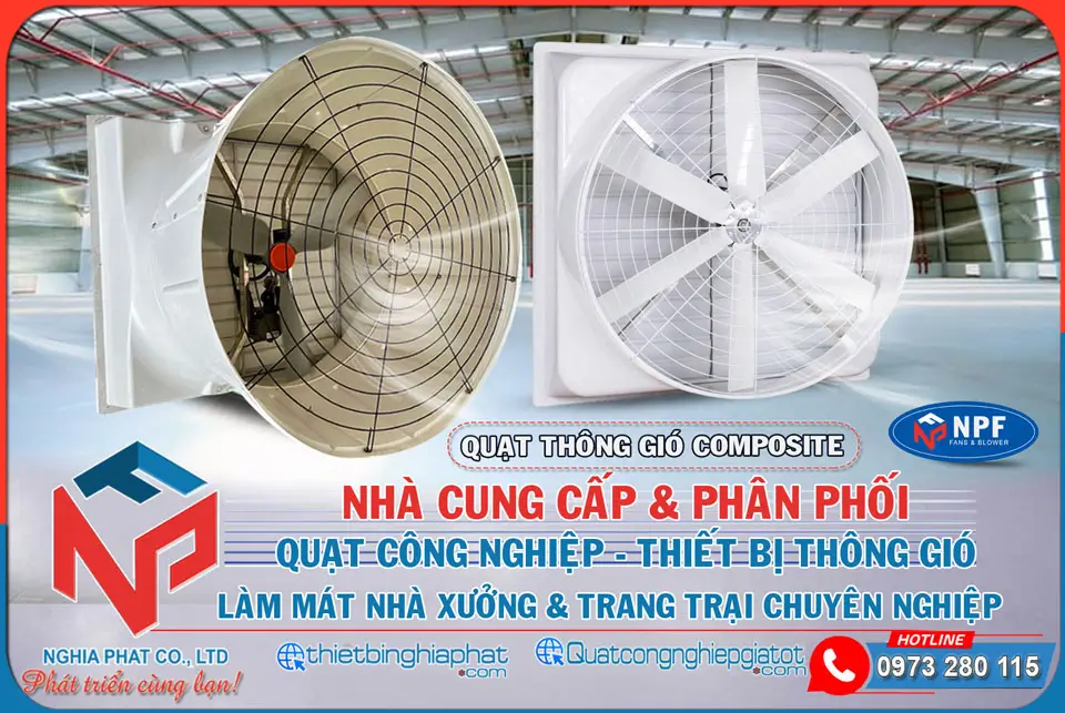 Ưu và nhược điểm giữa quạt composite trực tiếp và gián tiếp 8 Nghĩa Phát phân phối Quạt thông gió composite giá tốt