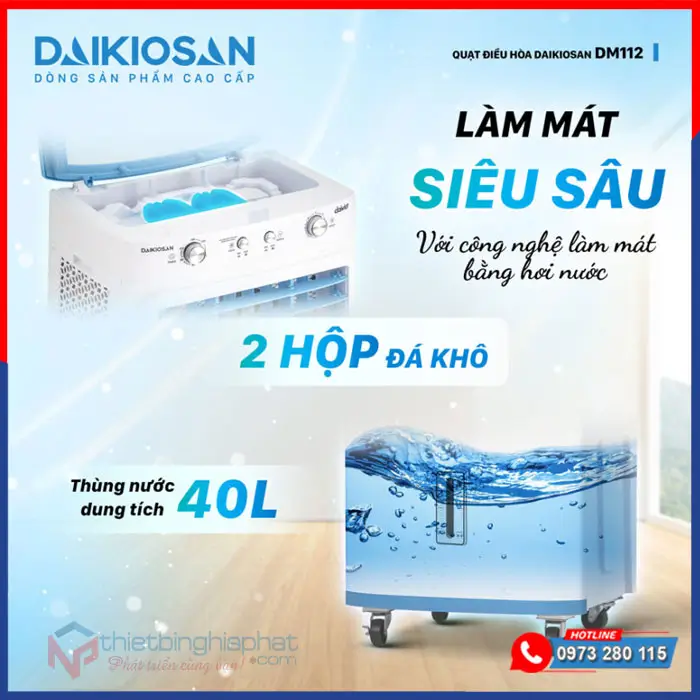 Máy làm mát Daikiosan DM-112 19 Máy làm mát Daikiosan DM112 bình nước 40L