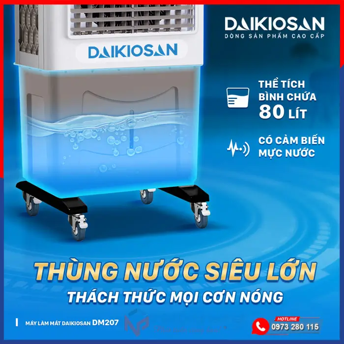 Máy làm mát Daikiosan DM207 2 tầng 21 Bình nước mát làm mát Daikiosan DM207 80L