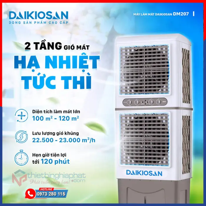 Máy làm mát Daikiosan DM207 2 tầng 18 Máy làm mát Daikiosan DM207 công suất lớn, hạ nhiệt nhanh