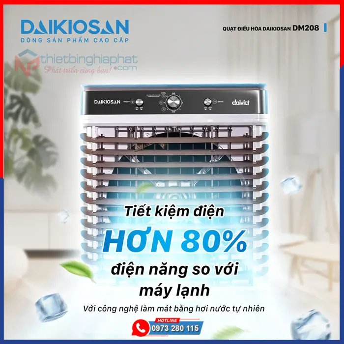 Máy làm mát Daikiosan DM208 22 Máy làm mát Daikiosan DM208 tiết kiệm điện năng