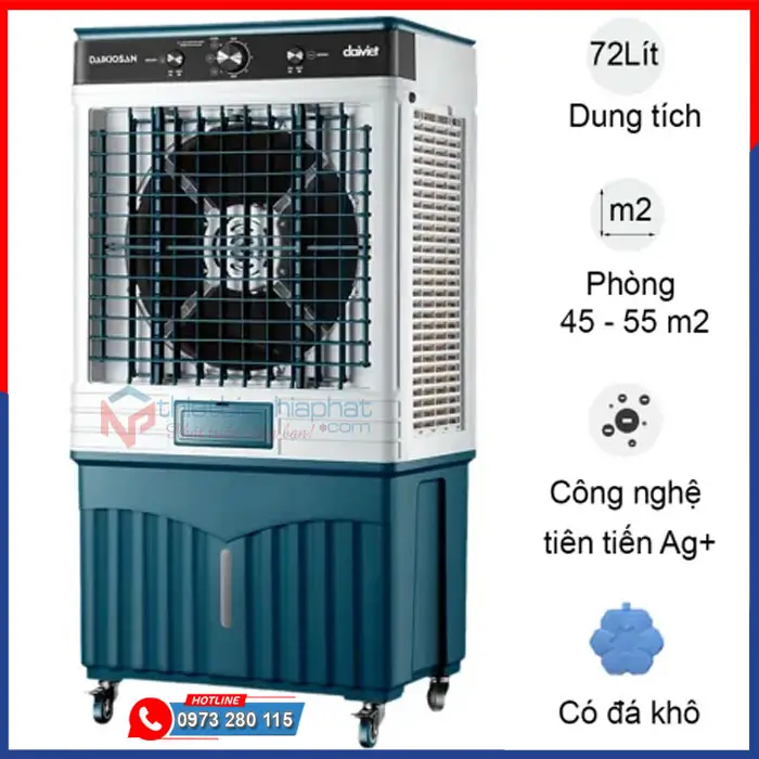 Máy làm mát Daikiosan DM212 235W 19 Máy làm mát Daikiosan DM212 3 tốc độ có kèm đá khô
