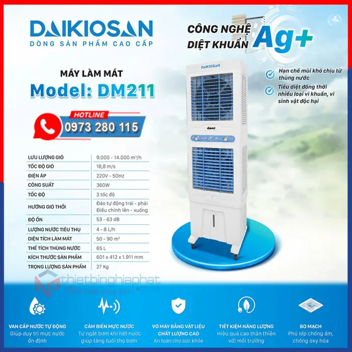 Máy làm mát Daikiosan DM211 2 tầng 19 Máy làm mát Daikiosan DM211 2 tầng