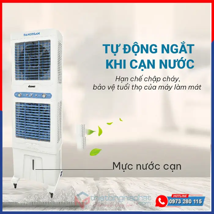 Máy làm mát Daikiosan DM211 2 tầng 22 Máy làm mát Daikiosan DM211 tự động ngắt bơm khi cạn nước