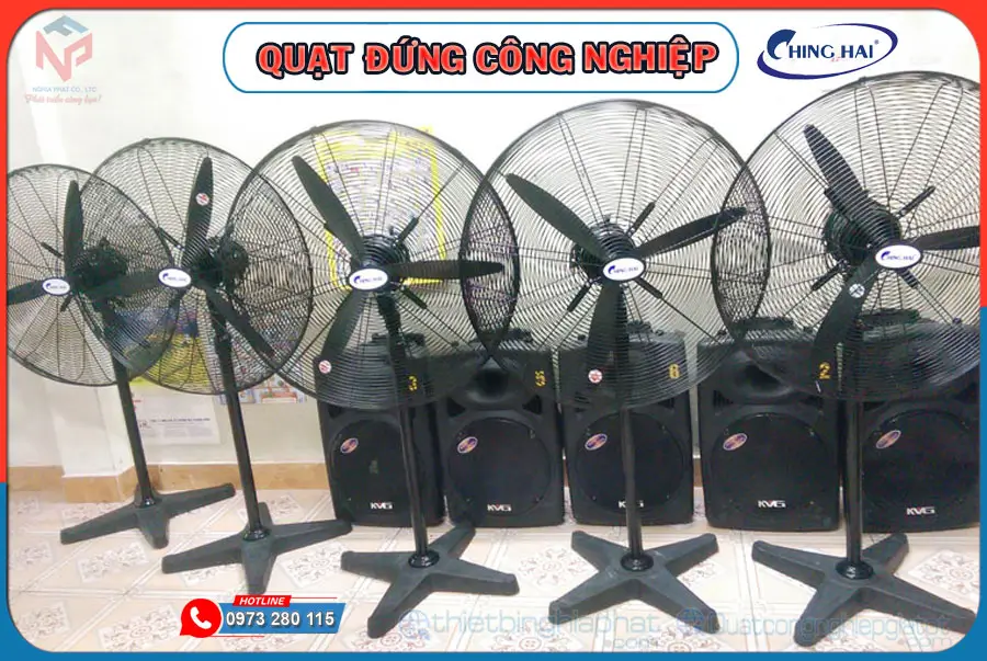 Quạt đứng công nghiệp Chinghai HS243Đ 140W sải cánh 600mm 21 Quạt đứng công nghiệp chinghai giá tốt