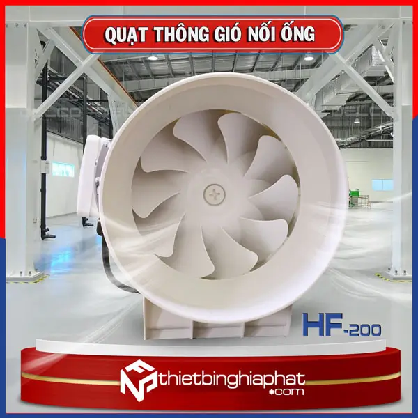 Quạt thông gió nối ống Omysu HF-200 15 Quạt thông gió nối ống HF - 200
