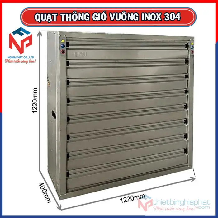 Quạt thông gió vuông INOX 304 BMF-1220 1220x1220mm 20 Quạt thông gió vuông INOX 304 1220x1220x400mm