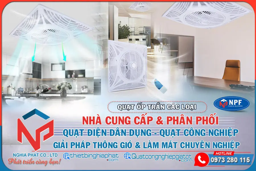 Nghĩa Phát - Phân phối Quạt ốp trần giá tốt