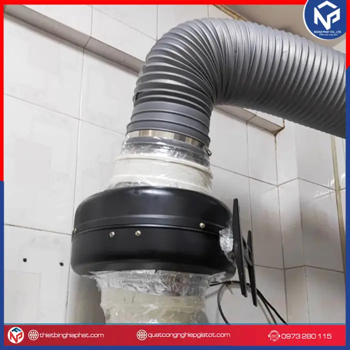 Quạt hút nối ống Phi 150 22 Ứng dụng thực tế quạt hút nối ống