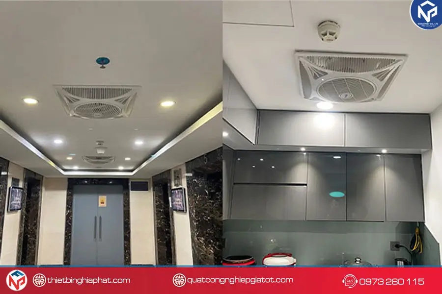 Quạt ốp trần có thể lắp đặt phù hợp ở nhiều không gian