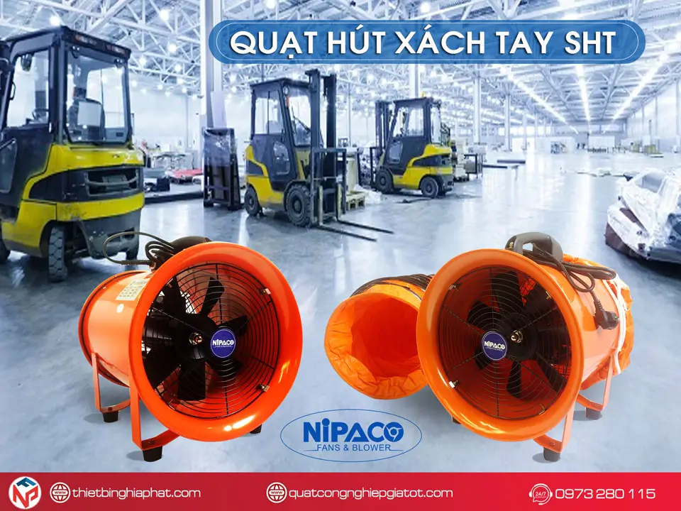 Quạt hút xách tay công nghiệp SHT-25 16 Quạt hút xách tay Nipaco