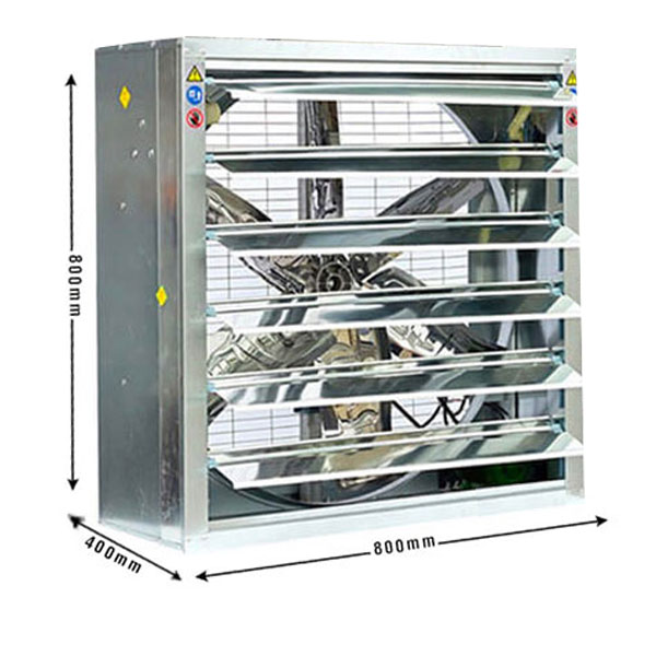 Quạt hút công nghiệp vuông 800x800x400mm 17 Quạt thông gió vuông 800x800