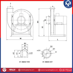 Bản vẽ lắp đặt quạt ly tâm cao áp gián tiếp