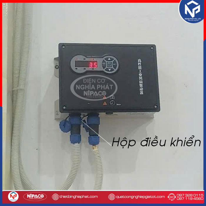Lắp đặt quạt trần công nghiệp 5.2m cho nhà thờ Thái Bình 8 Hộp điều khiển quạt trần công nghiệp động cơ DC