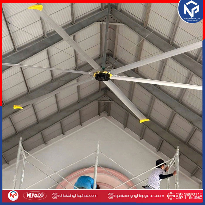 Lắp đặt quạt trần công nghiệp 5.2m cho nhà thờ Thái Bình 7 Lắp quạt trần công nghiệp HVLS cho nhà thờ chuyên nghiệp