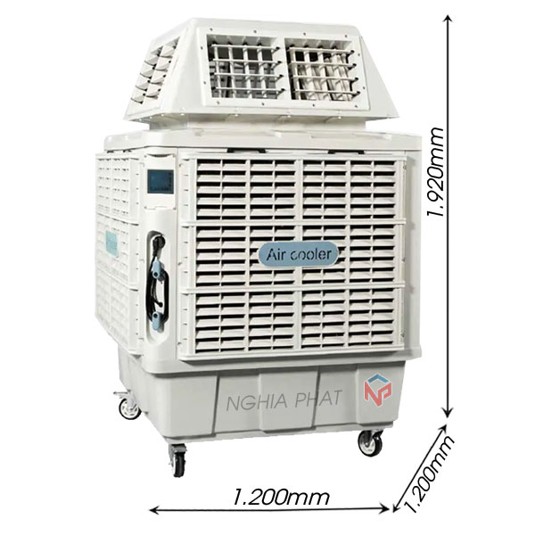 Máy làm mát công nghiệp di động 18000 (4 hướng thổi) 16 Máy làm mát công nghiệp di động Aircooler 4 họng KT: 1920 x 1200 x 1200mm