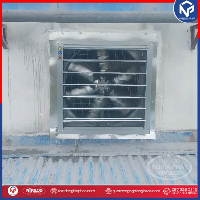 Lắp đặt quạt thông gió vuông 1000x1000 Nhà xưởng tại Ninh Bình 10 Lắp đặt Quạt thông gió vuông 1000x1000mm