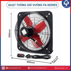 Quạt thông gió vuông 600x600 FA-50 Nipaco 2 mặt lưới