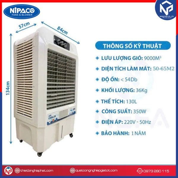 Máy làm mát không khí Nipaco CC90 - 350W 130L 10 Máy làm mát không khí Nipaco CC90 - 350W 130L